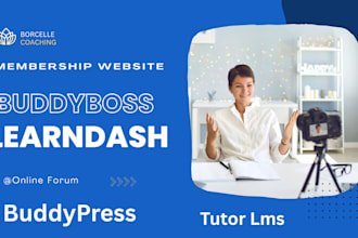 design wordpress buddyboss, elearning membership website, tutor lms learndash
