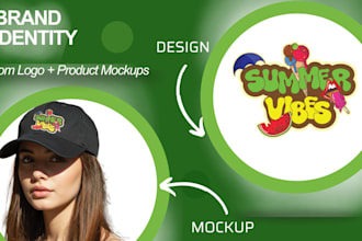 design complete brand identity with custom product mockups