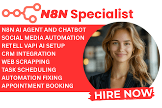 build n8n ai agent n8n social media automation retell ai, vapi ai web scrapping