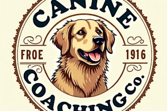 design high quality vintage dog training logo with fastest delivery