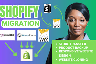 migrate wix woocommerce wordpress squarespace to shopify store