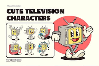 create retro vintage cartoon character illustration retro comic superheroes