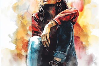 create watercolor portrait illustration