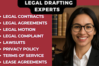 draft legal contract, agreements, terms and conditions, privacy policy, mou, nda