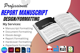 design report manuscript formatting, academic book formatting, proposal article