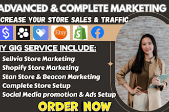 sellvia dropshipping marketing, etsy, stan store, beacons ai, shopify marketing