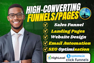 create pro systeme io sales funnel, landing page gohighlevel funnel clickfunnels