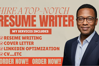 write and upgrade your resume, cv, cover letter, and linkedin optimization