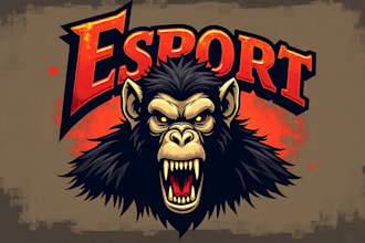 make modern vampire ape logo with creative concepts
