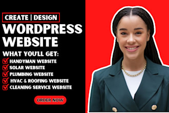 design solar website, handyman, construction, junk removal,hvac, roofing website