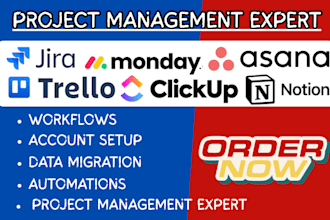 setup project management for asana trello clickup jira notion mondaycom airtable
