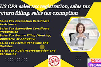 get US CPA sales tax registration, sales tax return filling, sales tax exemption