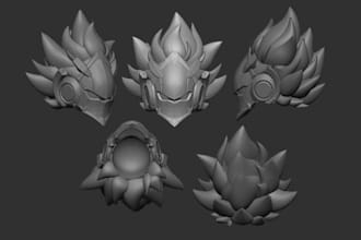 do 3d head assets, helmet,sci fi mask design,headgear digital file for print,stl