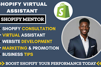 be your shopify mentor shopify virtual assistant shopify consulting store seo