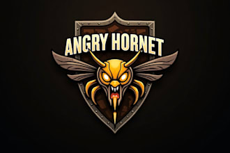 do high quality angry hornet logo for your company