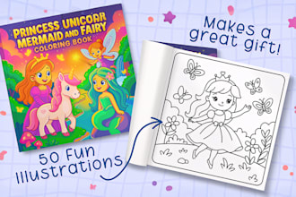 create kids coloring book cover kids activity book interior cover design for KDP