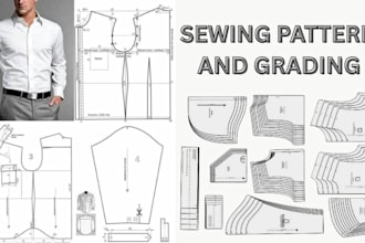 do custom sewing pattern tech packs pattern grading for garments and coat design