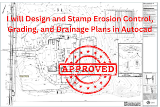 design erosion control grading and drainage plan with stamp for city permit