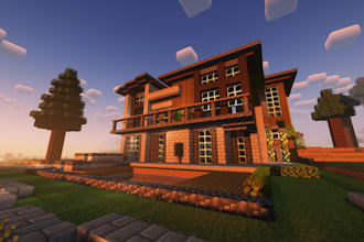 build minecraft spawn, house in survival, castle or creative