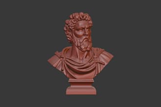 sculpt head, bust model, action figure ready for 3d printing stl file