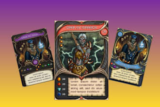 card game illustration card game art card game design card game template design