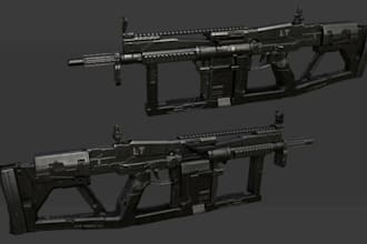 design 3d realistic game weapon, baseball bat, fps 3d , bazooka gun, sci fi gun,