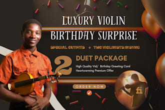 create luxury violin birthday surprise video