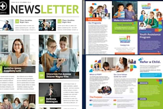 newsletter design, brochure, certificates , magazine layout, flyer, catalogue