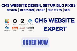 design website fix bugs on joomla, grav, concrete5 duda, craft cms, ghost cms