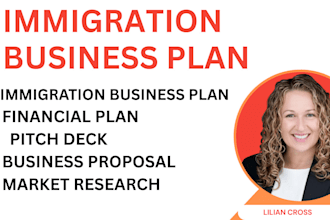 write an immigration business plan with 5 year financial forecasts