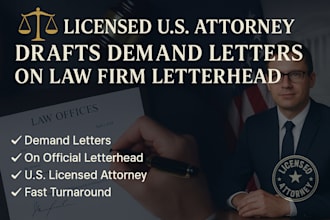 write a demand letter on law firm letterhead as a licensed US attorney