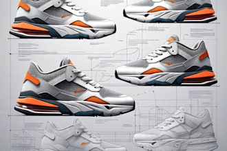 design 3d footwear shoe tech pack sneakers shoe design for manufacturing