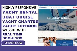 design yacht website boat rental jet ski cruise ship yacht booking website