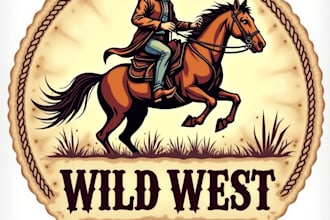 design high quality horse cowboy western logo with unlimited revision