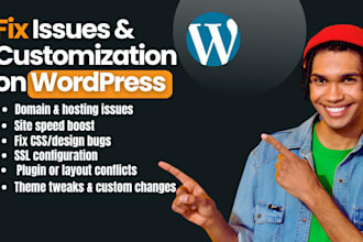 fix website issues, fix wordpress, elementor, customize websites, fix bugs