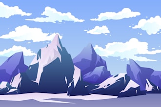 draw amazing vector landscape background illustration