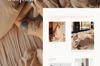 create a modern home decor or fashion brand landing page