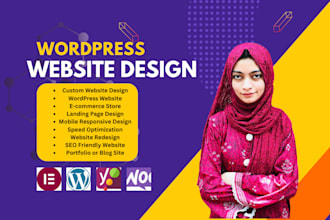 create responsive wordpress site , create ecommerce store