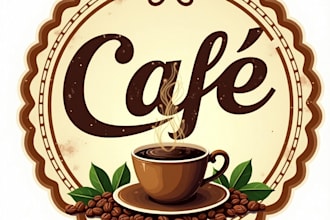 design high quality vintage café coffee shop logo for your business