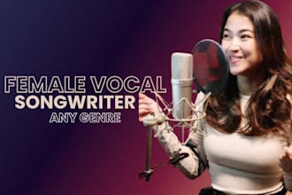 be your female singer in spanish pop song, custom song, spanish song, french rap