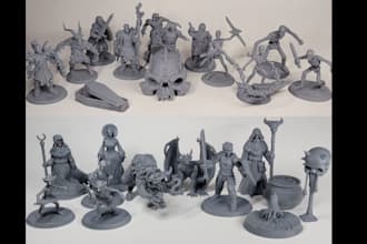 3d print warhammer miniatures, resin print models army team squads wargame parts