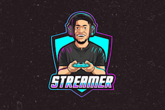 design a mascot streamer and gaming logo