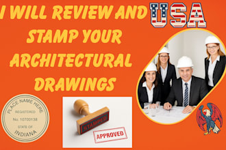 draw review, stamp USA architectural drawings, city permit, map site plan