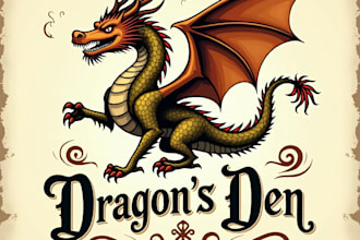 design high quality vintage dragon logo with express delivery
