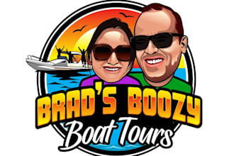 design a modern, creative boat adventure tour logo