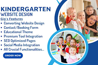 design kindergarten educational daycare preschool children childcare website