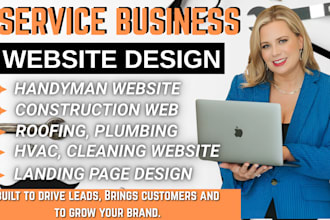 design handyman website construction roofing hvac cleaning website landing page