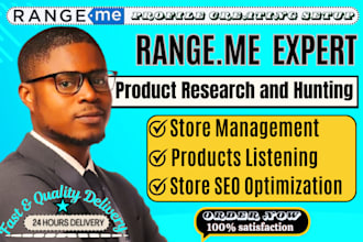 do optimize and setup rangeme profile and add product, store management