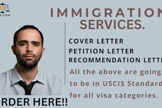 do immigration cover letter, petition for eb2 niw, eb1, eb2, e2, l1, f1, o1 visa