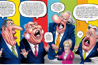 draw satire, editorial or political cartoons for you
